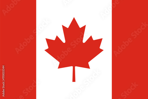 canada national simple flag, canadian state flag vector illustration