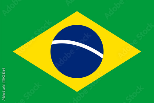 brazil national simple flag, brazilian state flag vector illustration