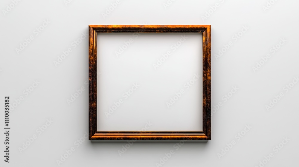 Gold Rectangular Frame on White Background - Straight On View Gold Rectangular Frame on White Background - Straight On View