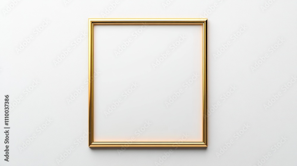 Golden Minimalist Rectangular Frame with Rounded Corners on White Background Golden Minimalist Rectangular Frame with Rounded Corners on White Background