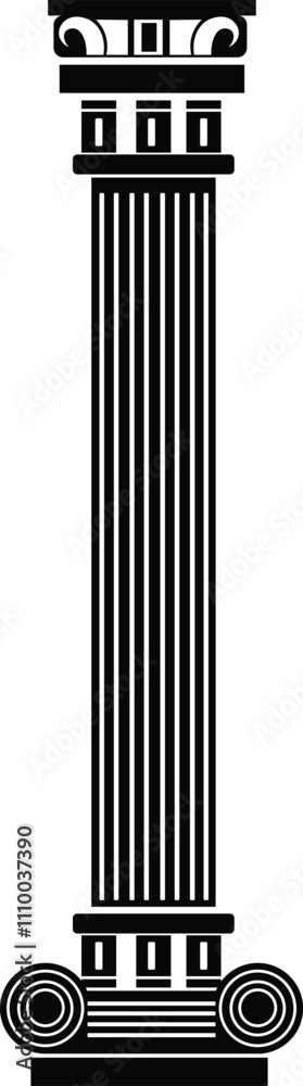 Antique columns silhouettes vector set