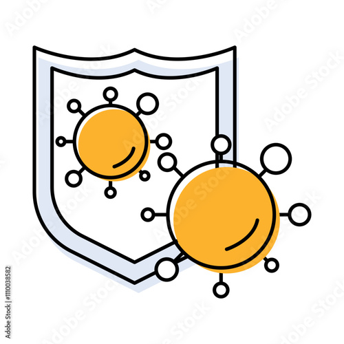 Immune System – Shield with Germs Representing Protection and Health
