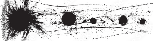 太陽系惑星　宇宙　銀河　手書きイラスト