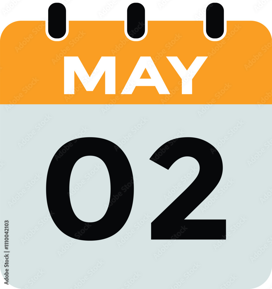 May 2 calendar icon Date Month calendar icon vector illustration May 2 calendar icon Date Month calendar icon vector illustration