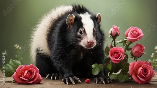 A humorous skunk that smells like a rose bouquet photo