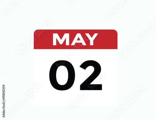  May 2 calendar icon Date Month calendar icon vector illustration