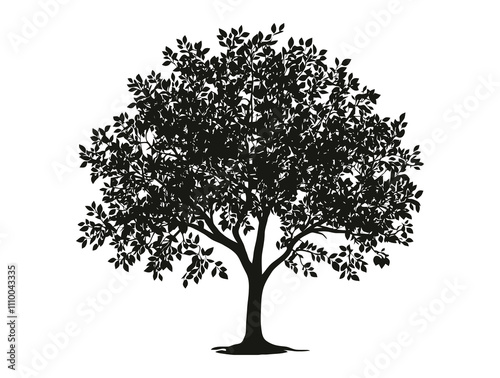 Ebony tree silhouette vector illustration