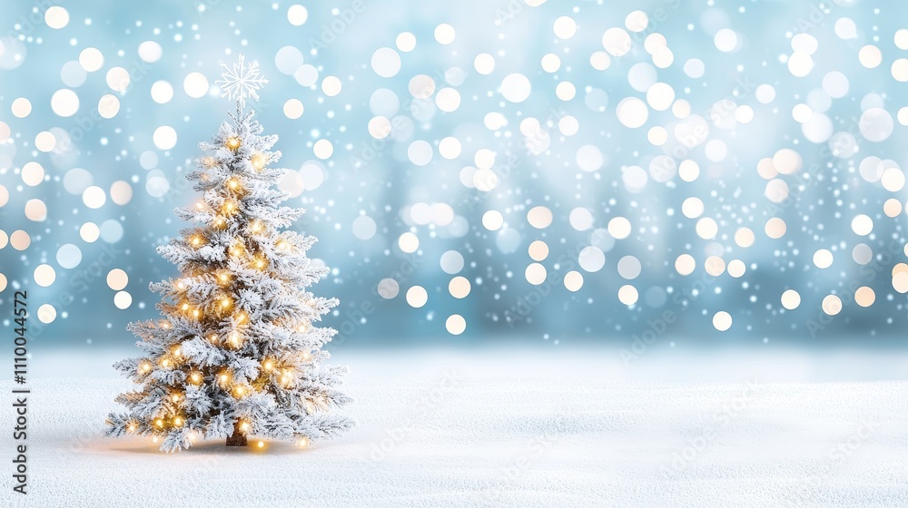 Christmas tree with twinkling lights winter wonderland holiday decor serene environment close-up view joyful celebration of christmas spirit Christmas tree with twinkling lights winter wonderland holiday decor serene environment close-up view joyful celebration of christmas spirit