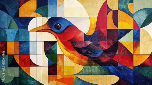 abstract bird cubism background