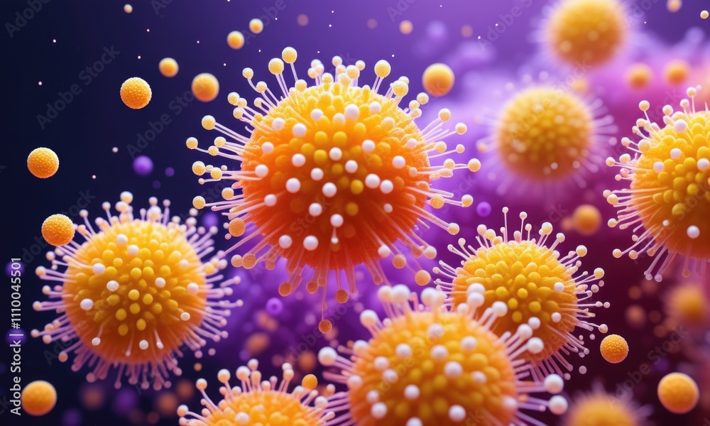 Vibrant microscopic infection: detailed viral structure in highdefinition