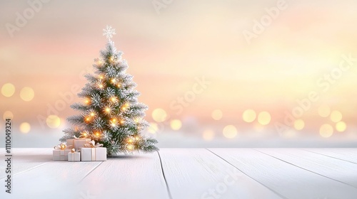 Christmas tree with gifts cozy home setting festive decoration warm environment close-up view holiday spirit and cheer