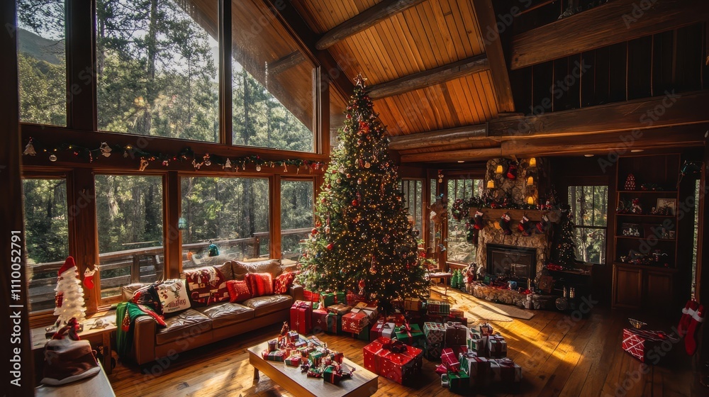 Cozy Rustic Cabin with High Ceilings and Christmas Decor Cozy Rustic Cabin with High Ceilings and Christmas Decor