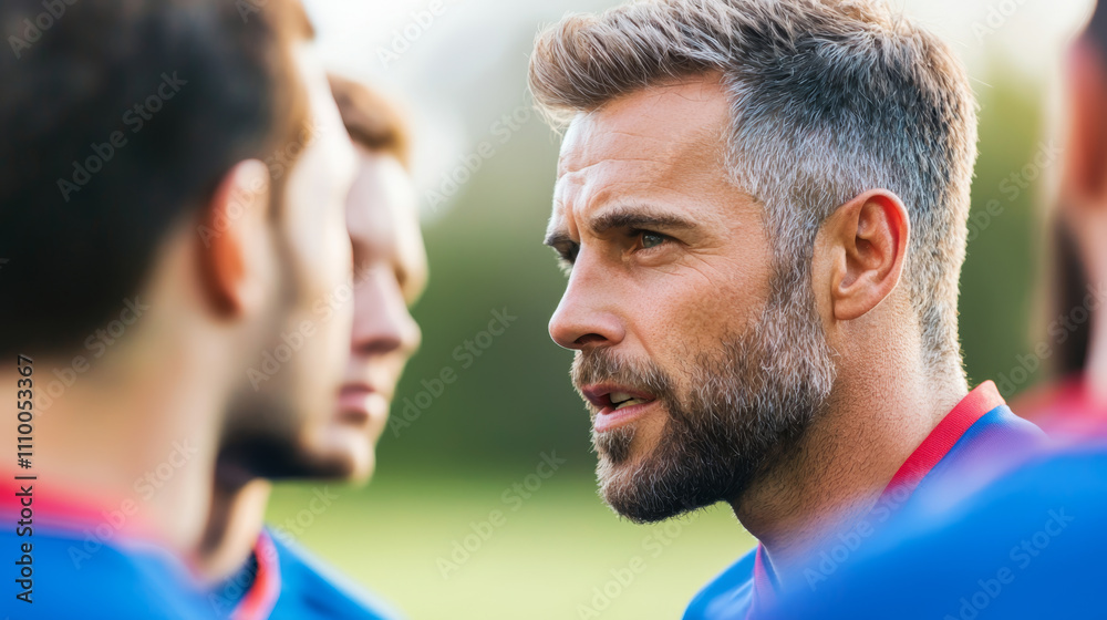 Coach motivating team with passion and focus during practice session Coach motivating team with passion and focus during practice session