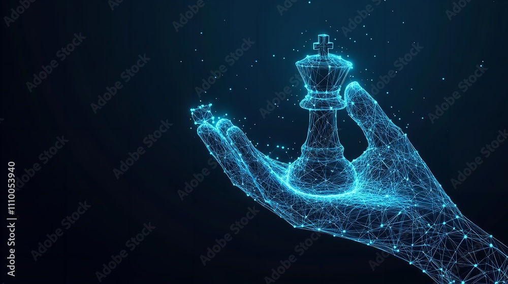 3D Hand Holding Chess Pawn. Strategy Planning Business Concept 3D Hand Holding Chess Pawn. Strategy Planning Business Concept