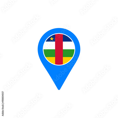 Central African Republic location pin vector with national flag design Free Download Central African Republic location pin vector with national flag design - GFXLoad
