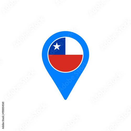 Free Download Chile location pin vector with national flag design - GFXLoad