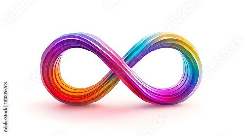 A vibrant infinity symbol made of colorful, flowing ribbons, representing continuity and limitless possibilities.