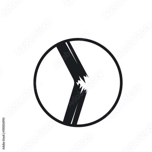 broken or brittle wood icon vector element design web template