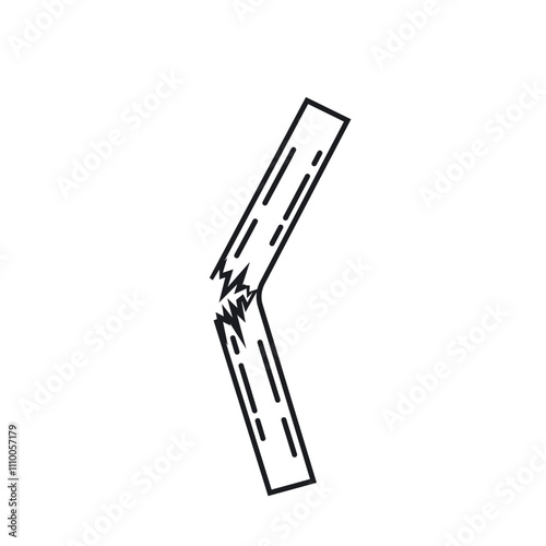 broken or brittle wood icon vector element design web template