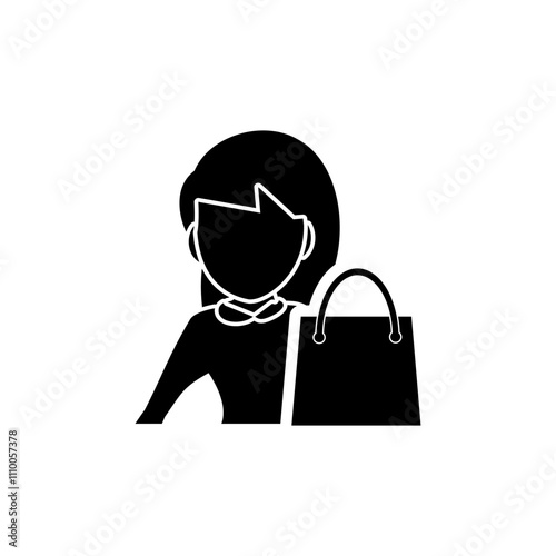 women and shop bag icon. Business icon vector. investment icon. Finance flat icon