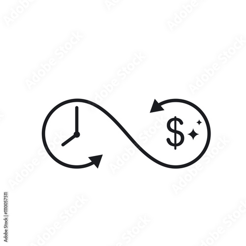 time is money infinity icon vector concept design template web