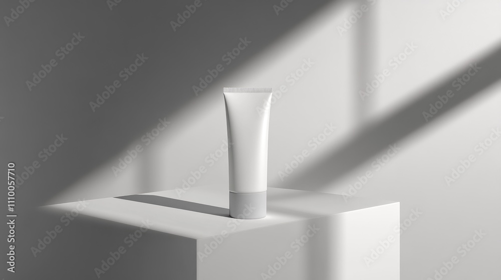 Realistic Skincare Tube Mockup with Blank White Design Realistic Skincare Tube Mockup with Blank White Design