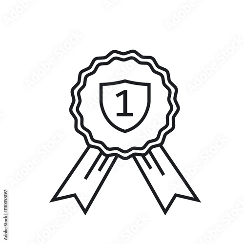 1 year guaranty badge line  icon vector element design template