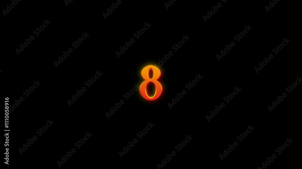 Countdown Motion graphic 10 to 0 with 3D zoom in, Animated simple  element asset visual 
