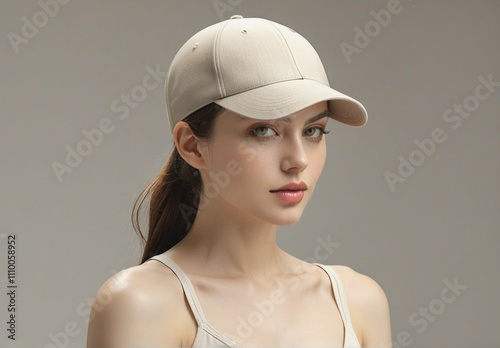 Elegant Woman in Beige Cap: A Stylish Portrait showcasing Fashion and Beauty