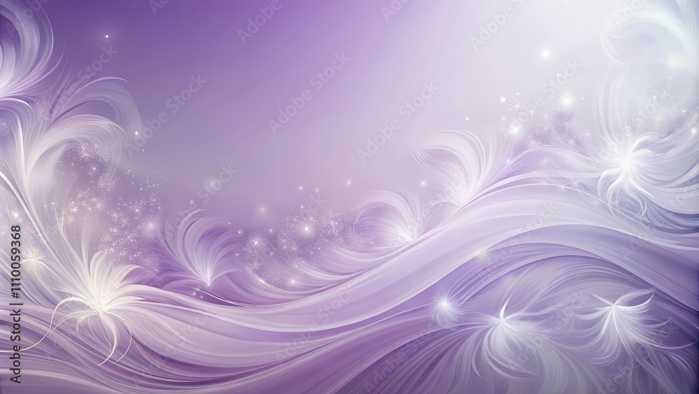Lavender Dreamscape Serene Wavy Design with Glimmering Floral Elements Lavender Dreamscape Serene Wavy Design with Glimmering Floral Elements