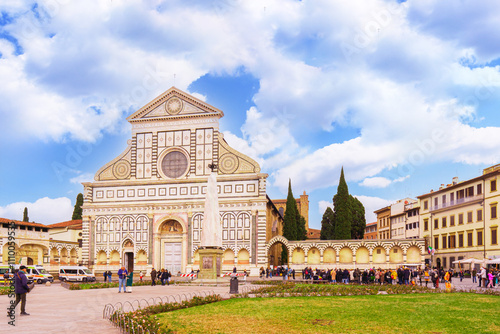 View of the Florentine Basilica of Santa Maria Novella. photo