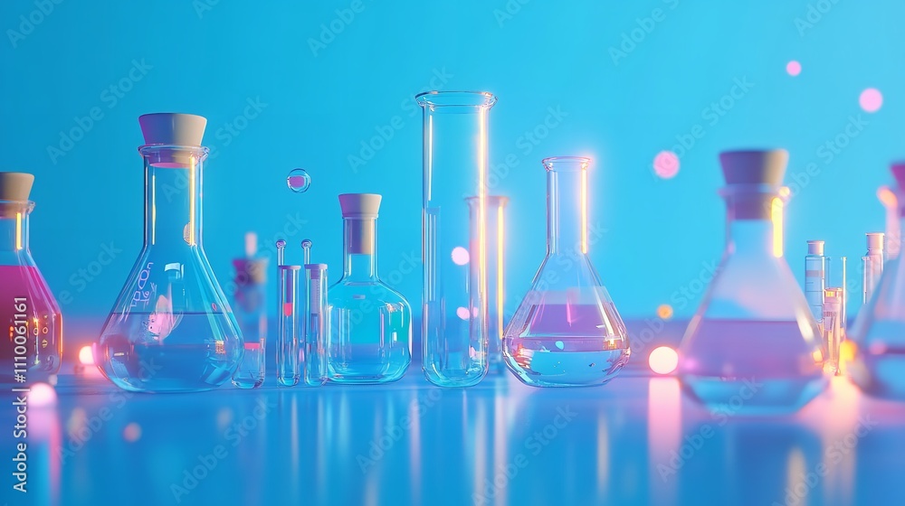Abstract 3D Chemistry Lab Tube. Science Medical Education Concept Abstract 3D Chemistry Lab Tube. Science Medical Education Concept