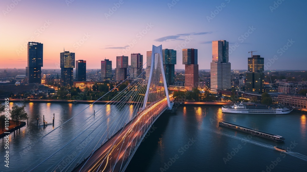 Fototapeta premium landscape of city view with colors