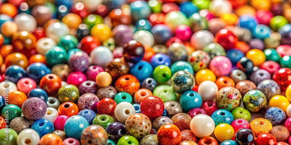 A vibrant collection of colorful round beads, perfect for crafting and jewelry making.