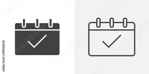 Appointment icon vector set. Black and white.