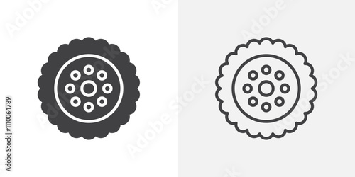 Biscuit icon vector set. Black and white.