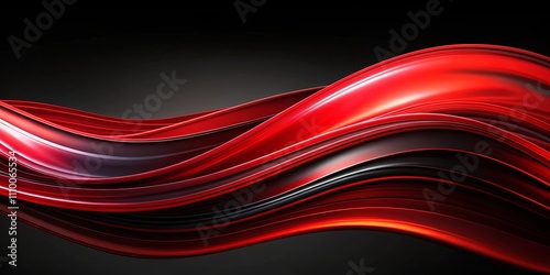 Abstract Red and Black Fluid Wave Design Background