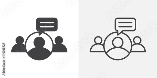 Expert opinion icon vector set. Black and white.