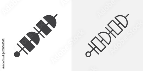 Kebab icon vector set. Black and white.