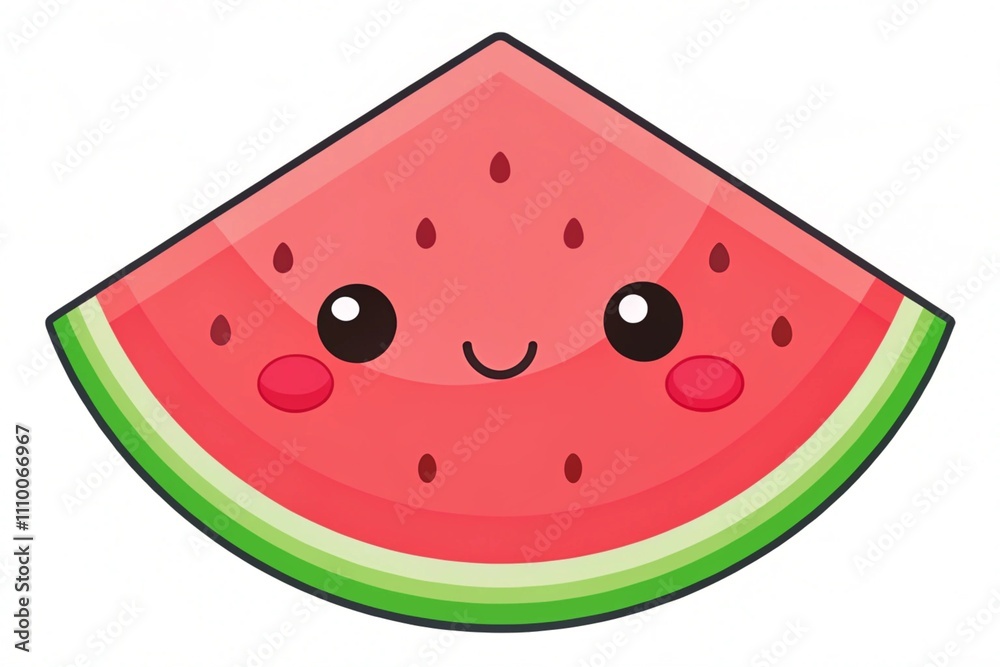 Flat watermelon fresh fruit slice vector png for cute icon and clipart for summer and kids book in fruits list poster