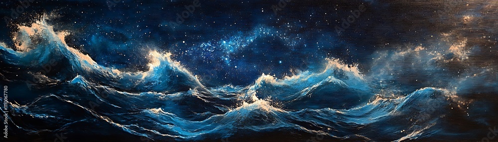 Celestial Waves Ocean Abstract Art Painting