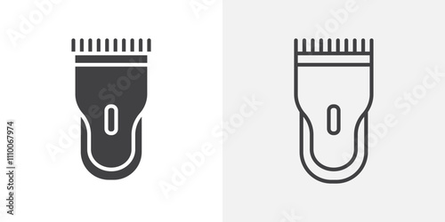 Trimmer icon vector set. Black and white.