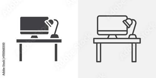 Workspace icon vector set. Black and white.