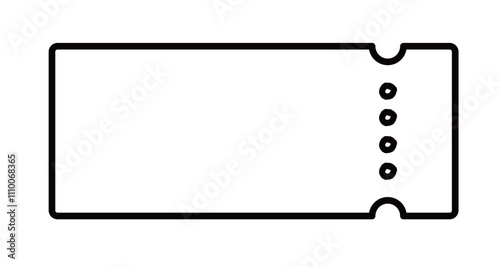 手書き線の切り取り線の付いたシンプルなクーポンバウチャーのアイコンベクター