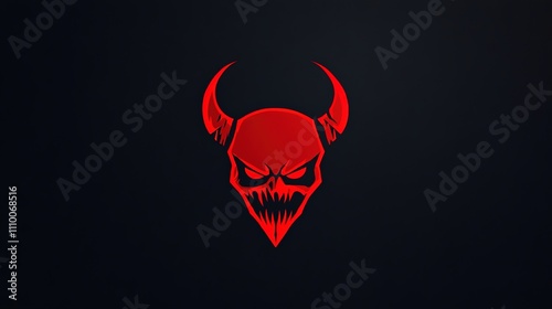 Devil Food Restaurant logo featuring bold, fiery elements with a dark, edgy design, incorporating demonic or fiery motifs, ideal for a bold and unconventional dining establishment with a unique theme. photo