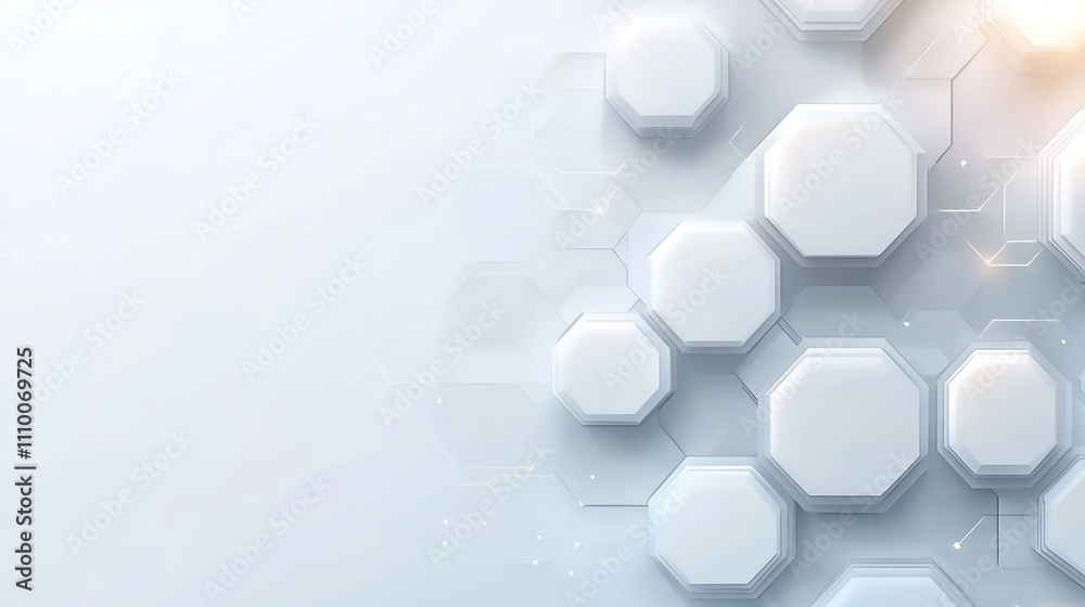 custom made wallpaper toronto digitalAbstract, Background, Vector, Modern, White background with hexagonal shapes creating a minimal and Vector banner design with hexagon pattern