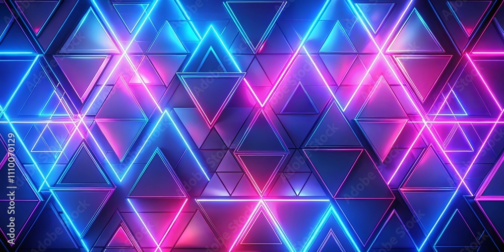 Abstract Pink and Blue Neon Triangle Pattern Background Abstract Pink and Blue Neon Triangle Pattern Background