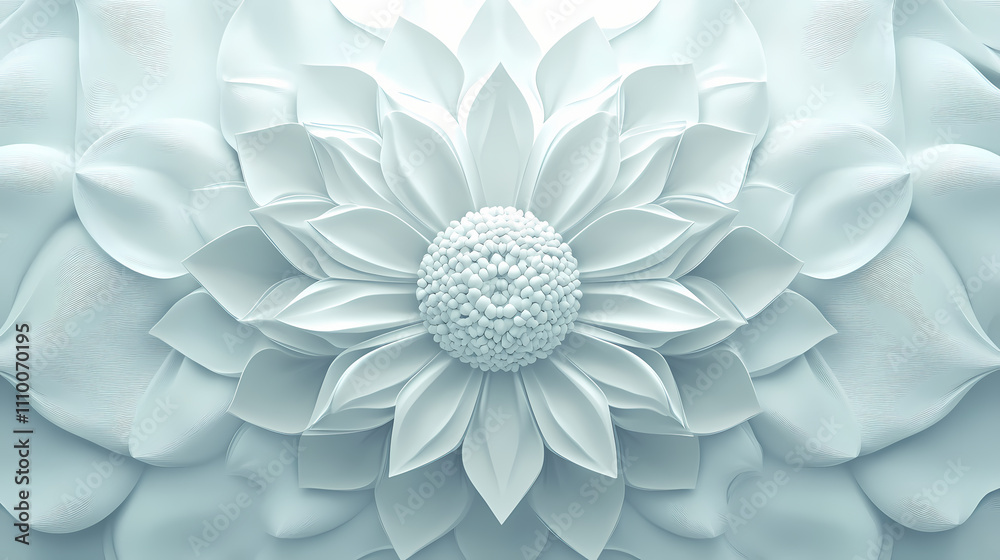 Obraz premium fractal white flower