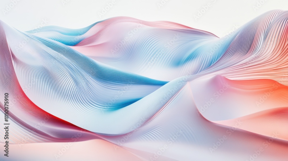 Fototapeta premium A captivating depiction of abstract, multi-colored waves forming a unified, harmonious pattern on a smooth
