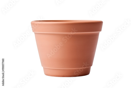 Empty plant clay pot isolated on transparent background. Generative ai